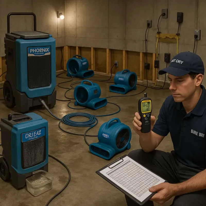 Structural Drying and Dehumidification process in Oakley, UT